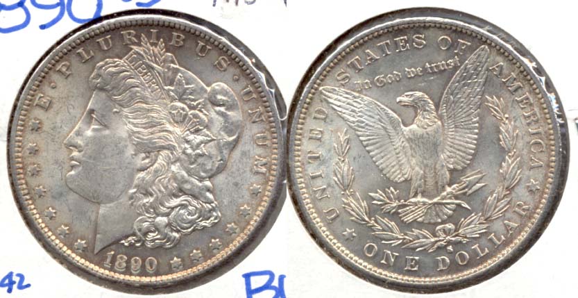 1890-S Morgan Silver Dollar MS-60 b
