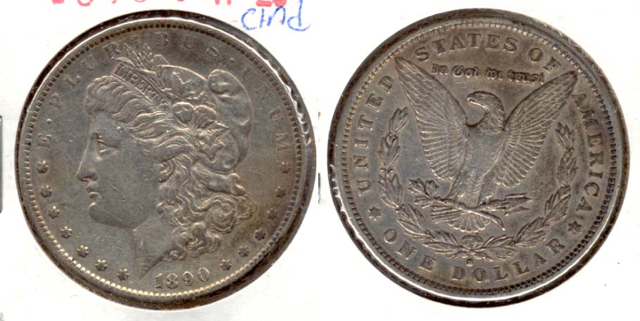 1890-S Morgan Silver Dollar VF-20 c Cleaned