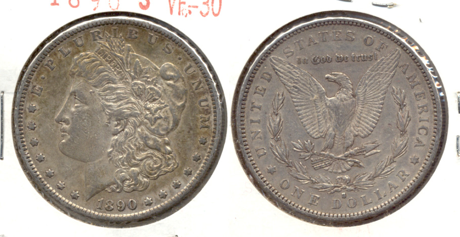 1890-S Morgan Silver Dollar VF-30 c