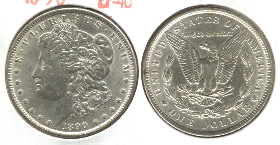 1890 Morgan Silver Dollar AU-50 c Cleaned