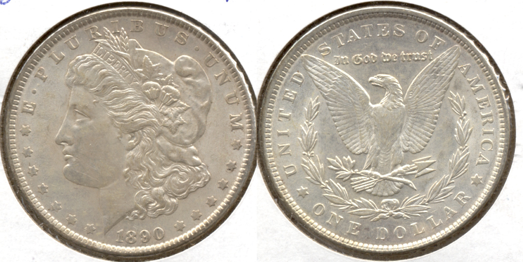 1890 Morgan Silver Dollar AU-50 f