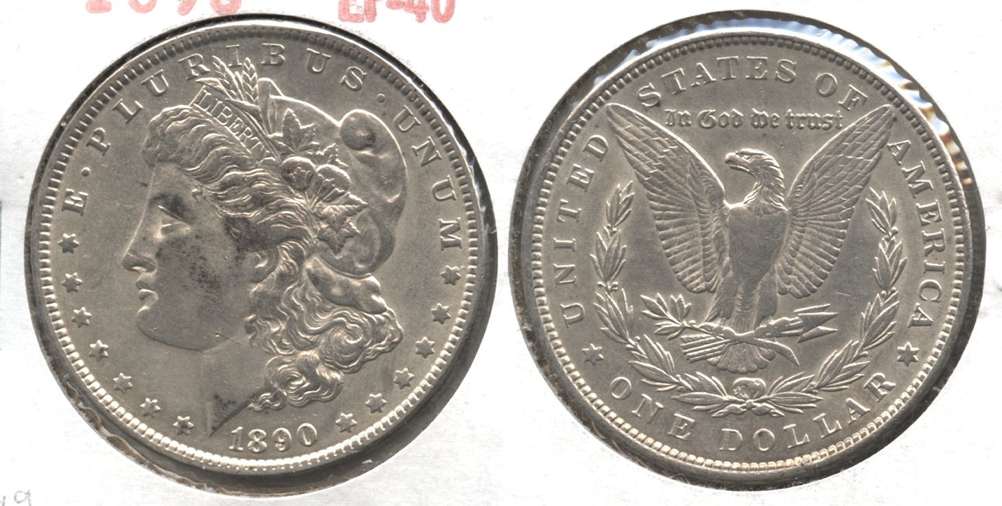 1890 Morgan Silver Dollar EF-40 #aq