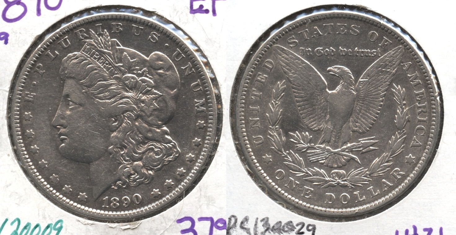 1890 Morgan Silver Dollar EF-40 #as