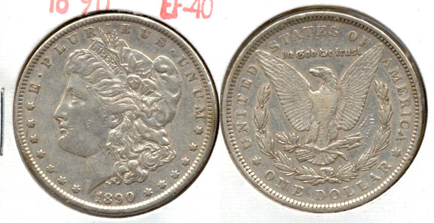 1890 Morgan Silver Dollar EF-40 b