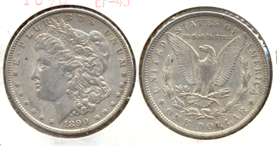 1890 Morgan Silver Dollar EF-45 c