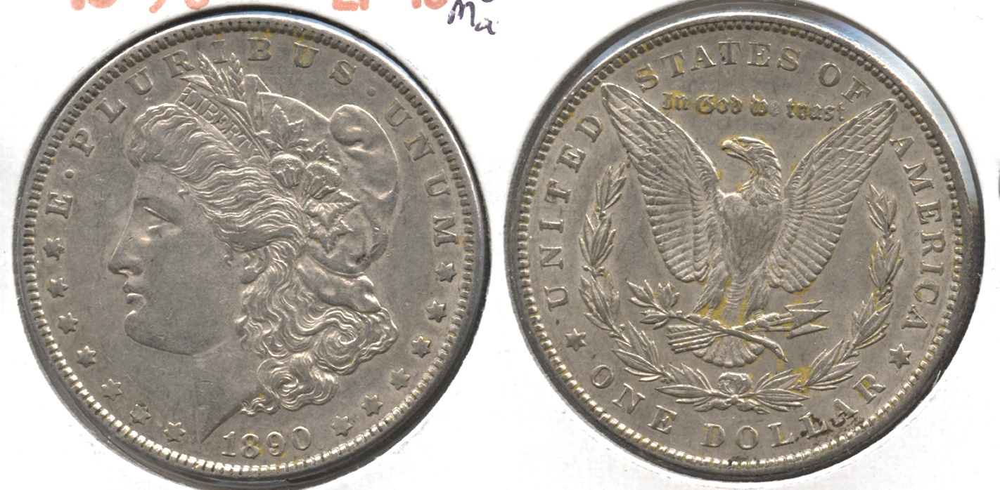 1890 Morgan Silver Dollar EF-45 #m Reverse Matter