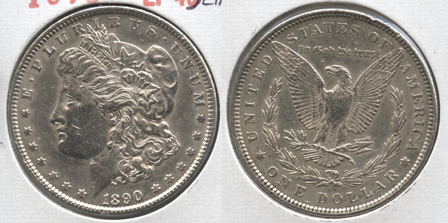 1890 Morgan Silver Dollar EF-45 #o Cleaned