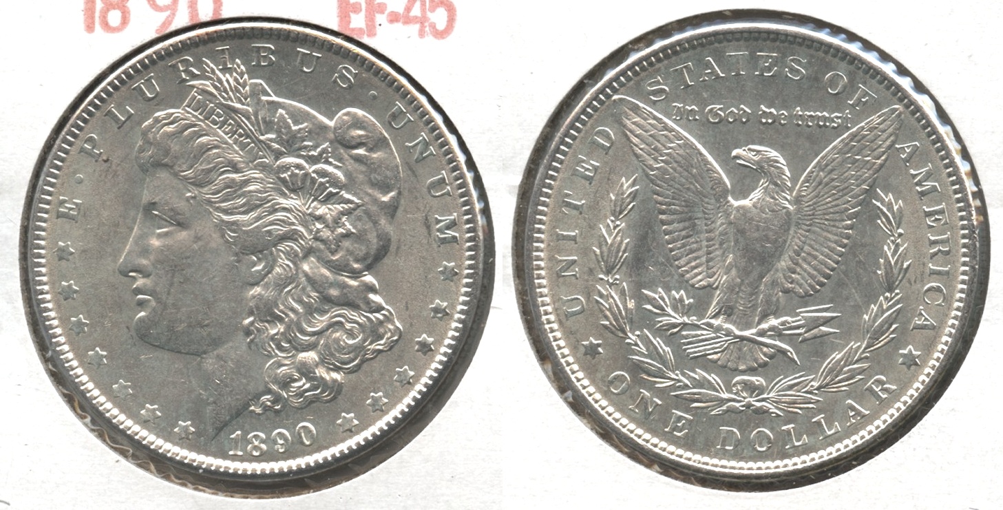 1890 Morgan Silver Dollar EF-45 #r