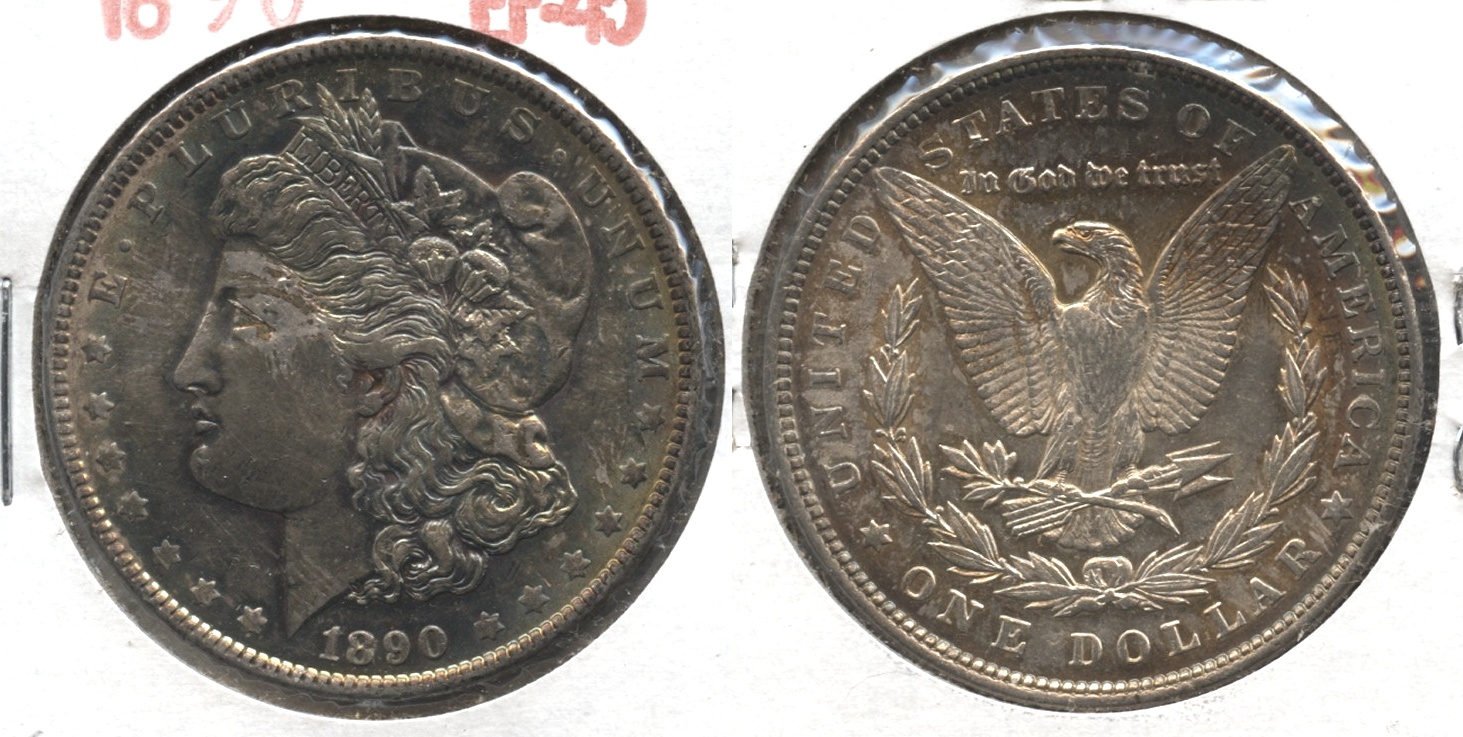 1890 Morgan Silver Dollar EF-45 #s
