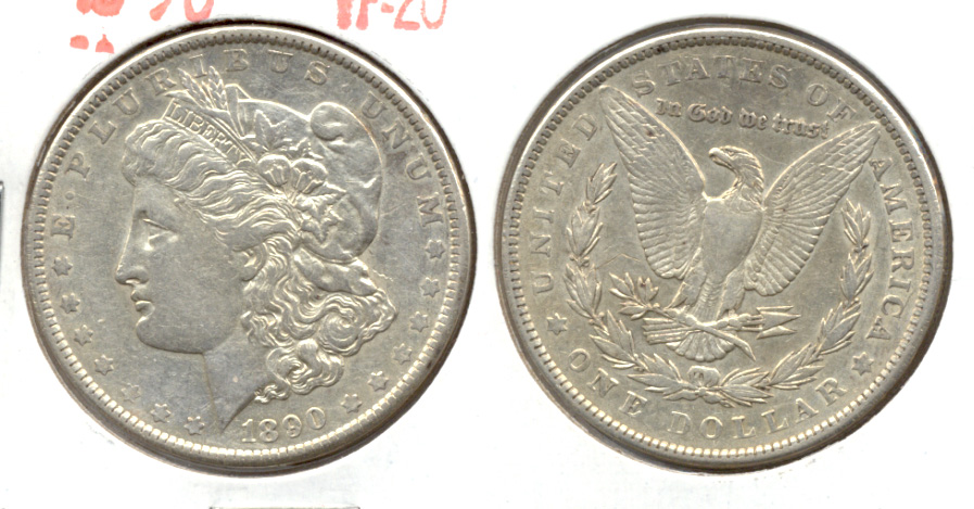 1890 Morgan Silver Dollar VF-20 a