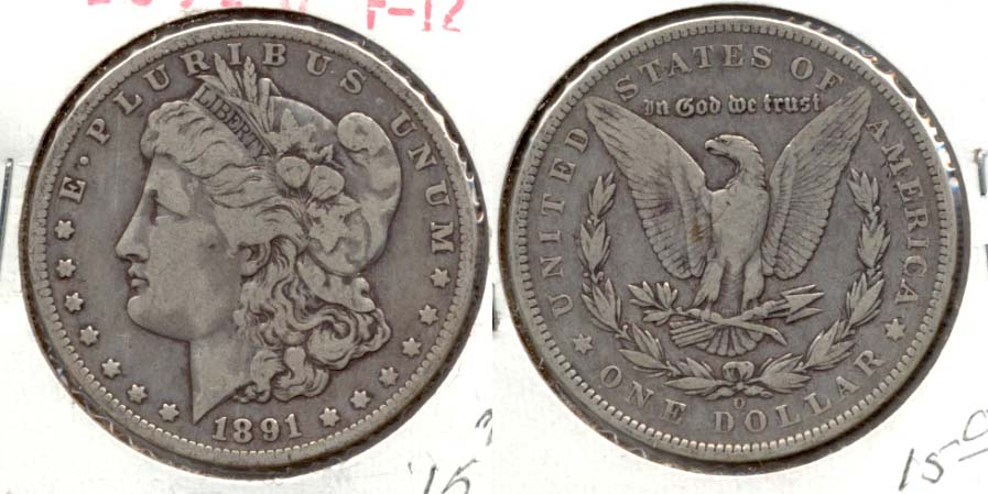 1891-O Morgan Silver Dollar Fine-12 a