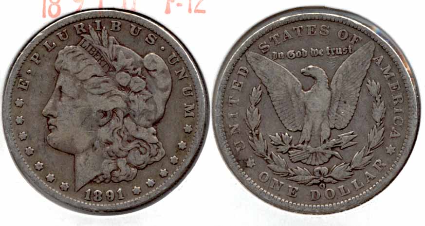 1891-O Morgan Silver Dollar Fine-12 b