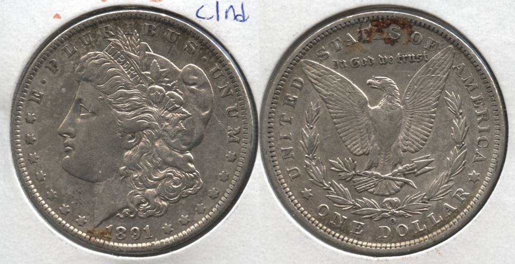 1891-O Morgan Silver Dollar Fine-12 #c Cleaned