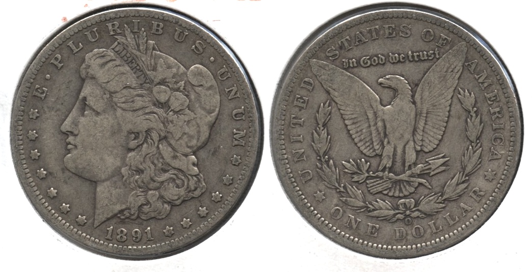 1891-O Morgan Silver Dollar Fine-12 e