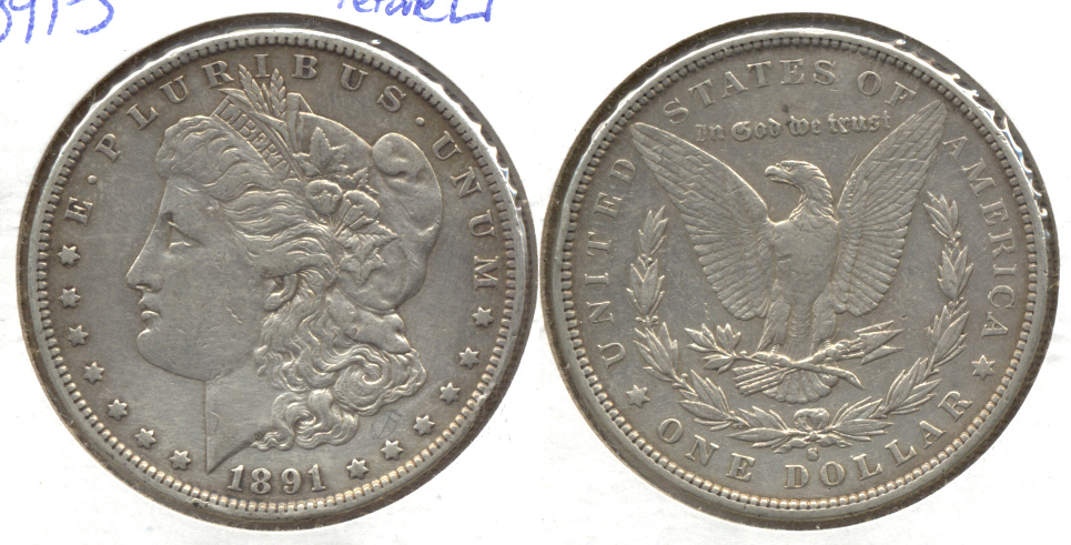 1891-S Morgan Silver Dollar EF-40 d Cleaned Retoned
