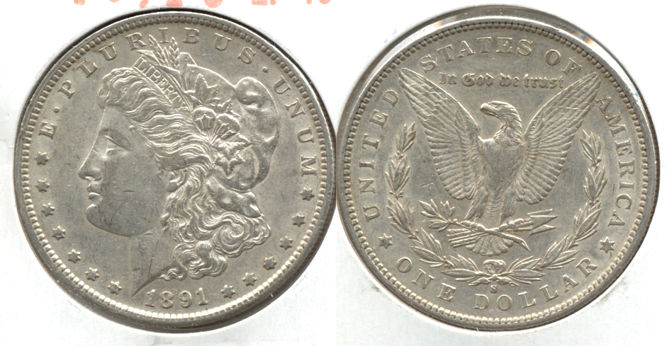1891-S Morgan Silver Dollar EF-40 e