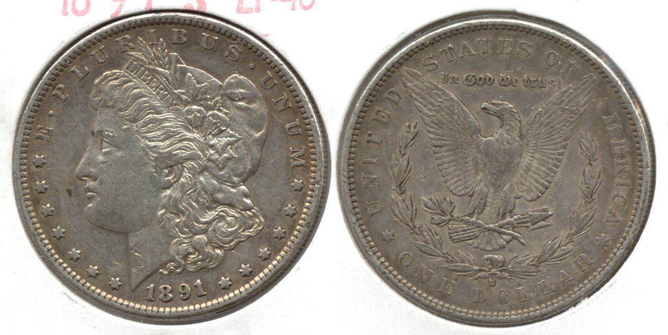 1891-S Morgan Silver Dollar EF-40 h