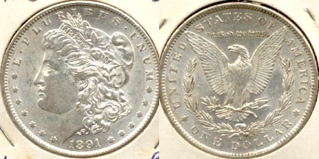 1891-S Morgan Silver Dollar MS-60