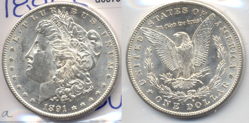 1891-S Morgan Silver Dollar MS-60 a