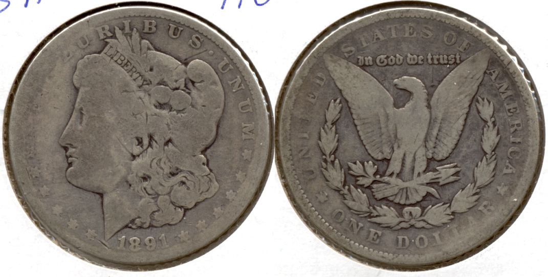 1891 Morgan Silver Dollar AG-3