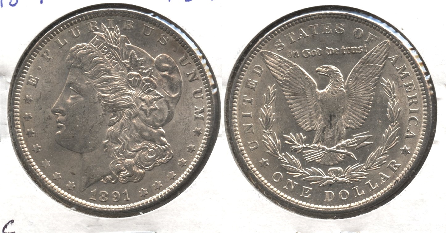 1891 Morgan Silver Dollar MS-60 #c
