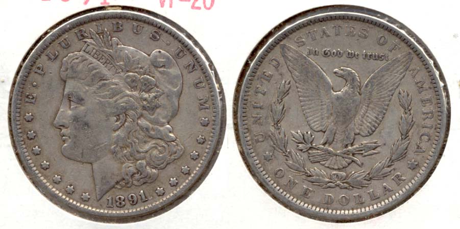 1891 Morgan Silver Dollar VF-20