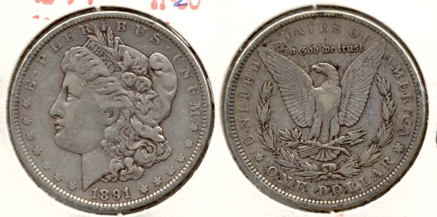 1891 Morgan Silver Dollar VF-20 c