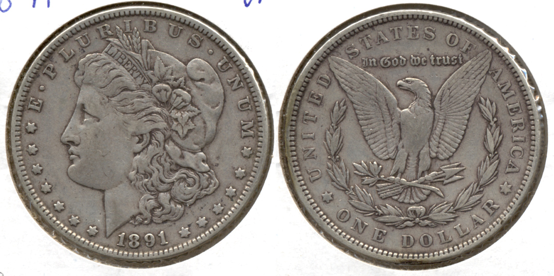 1891 Morgan Silver Dollar VF-20 #f