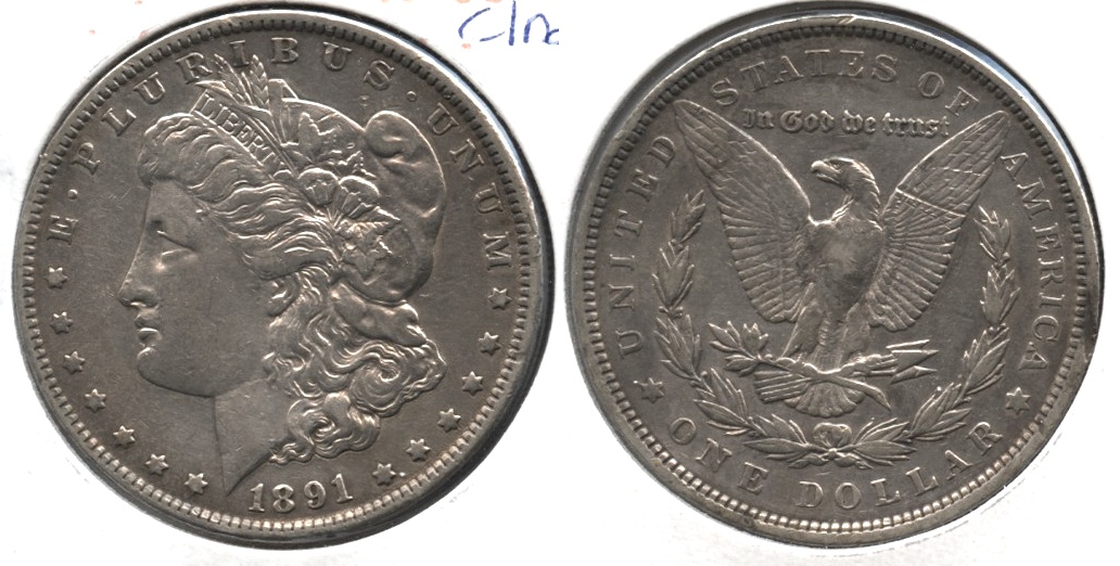 1891 Morgan Silver Dollar VF-30 #b Cleaned