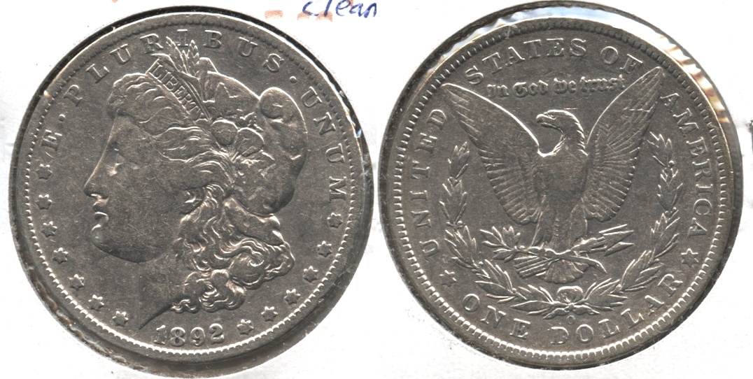 1892-O Morgan Silver Dollar VG-8 #d Cleaned