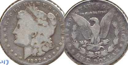 1892-S Morgan Silver Dollar Good-4