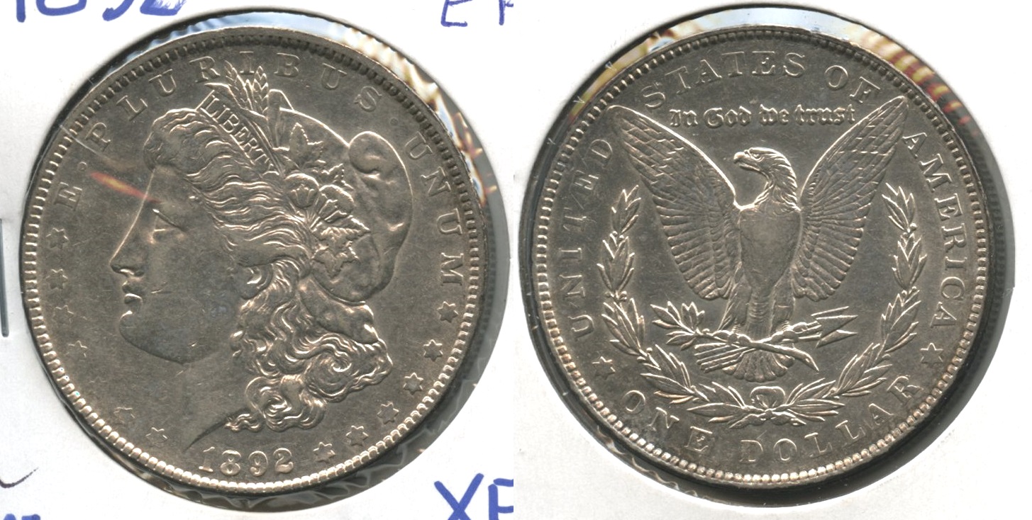 1892 Morgan Silver Dollar EF-40 #a