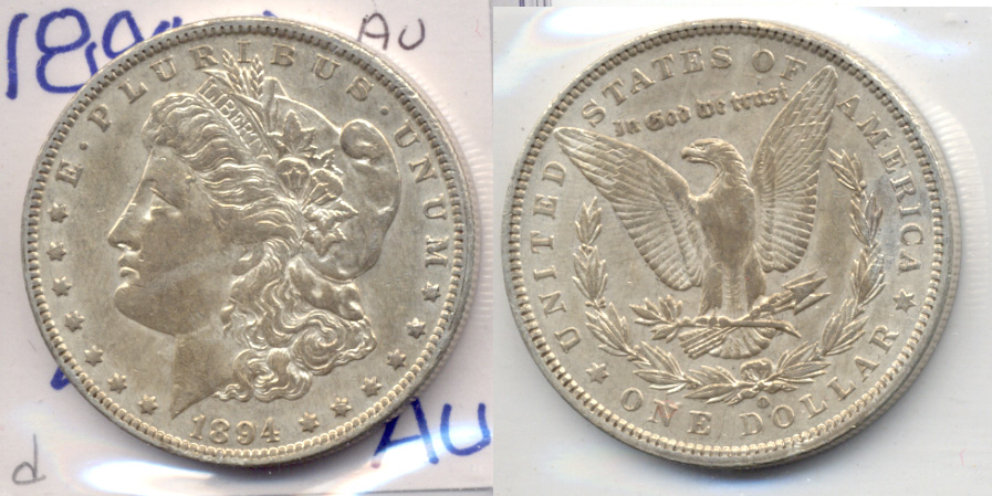 1894-O Morgan Silver Dollar AU-50 d