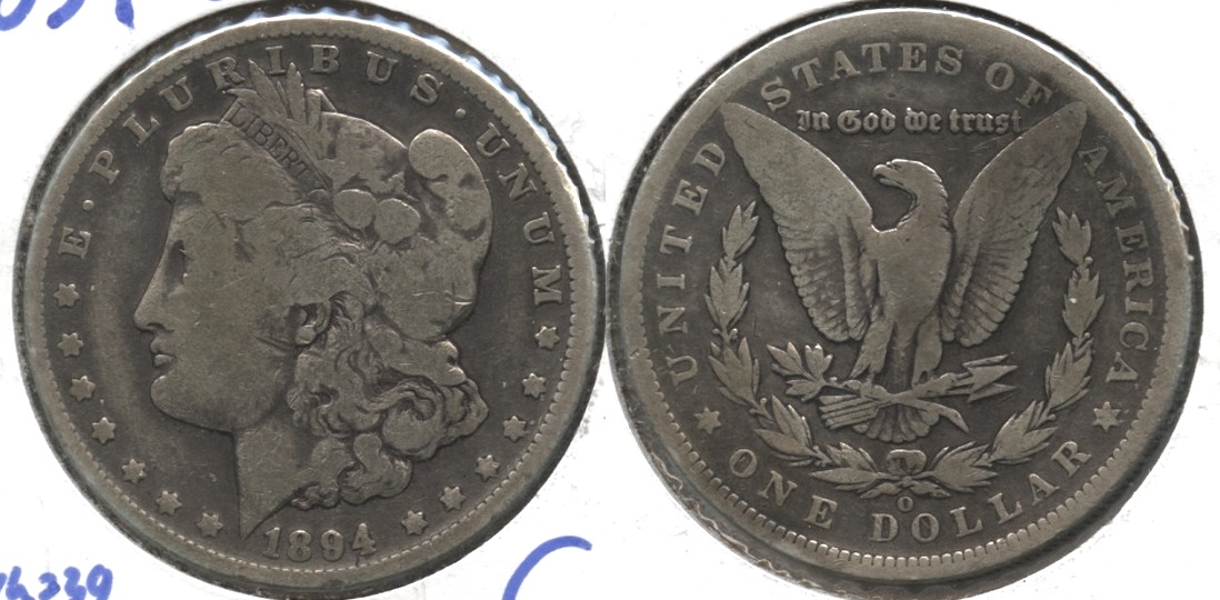 1894-O Morgan Silver Dollar Good-4 #d Cleaned