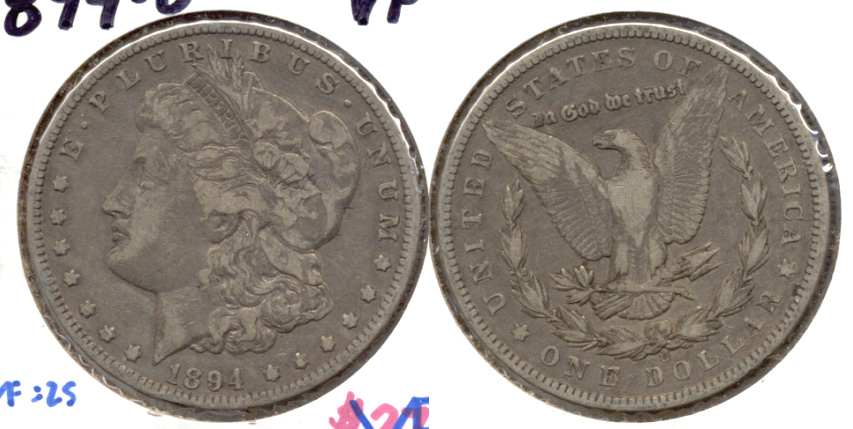 1894-O Morgan Silver Dollar VF-20 b