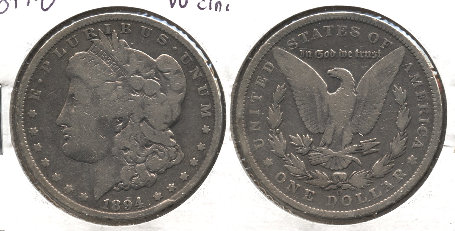 1894-O Morgan Silver Dollar VG-8 #c Cleaned