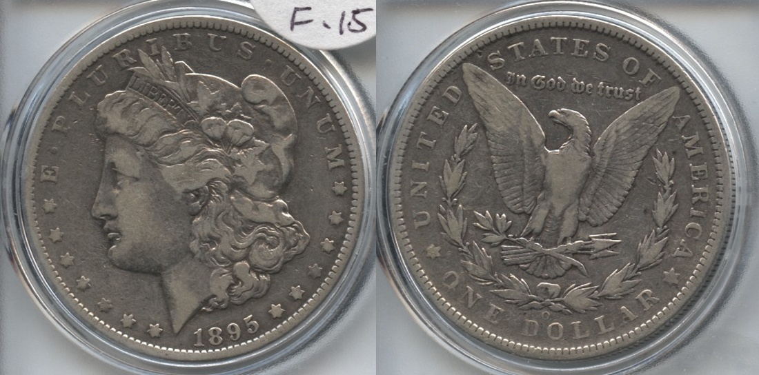 1895-O Morgan Silver Dollar Fine-15 VAM-2 O Tilted Right