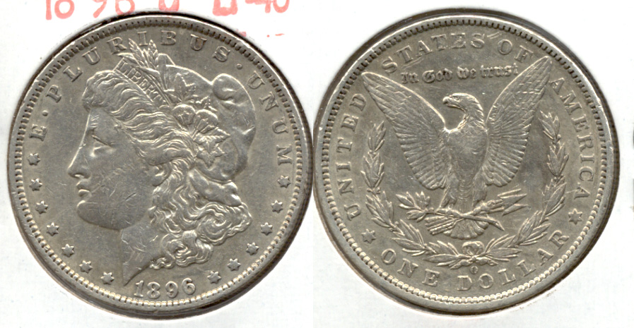 1896-O Morgan Silver Dollar EF-40 b