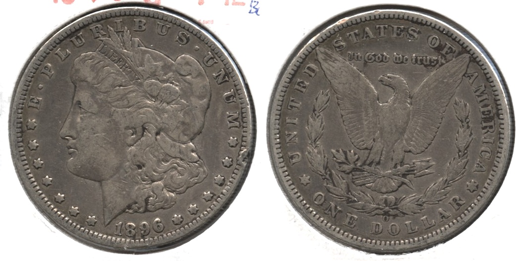1896-O Morgan Silver Dollar Fine-12 #b Rim Bump