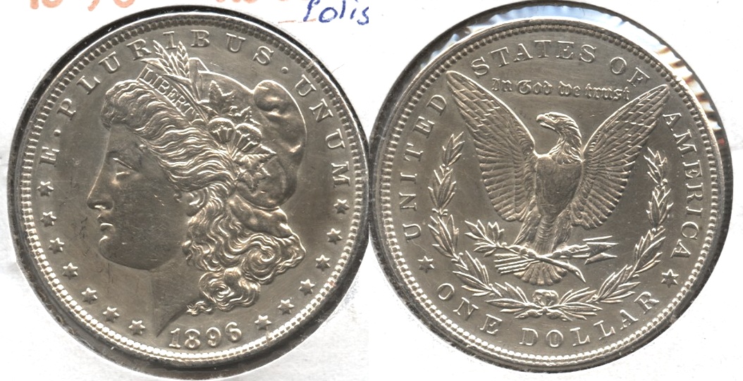 1896 Morgan Silver Dollar AU-50 #aq Polished