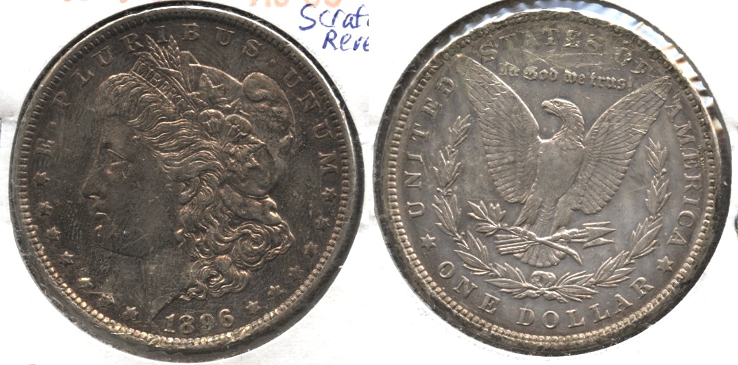 1896 Morgan Silver Dollar AU-50 #ar Scratched