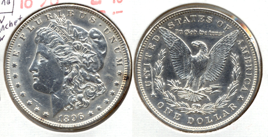 1896 Morgan Silver Dollar AU-50 e Cleaned