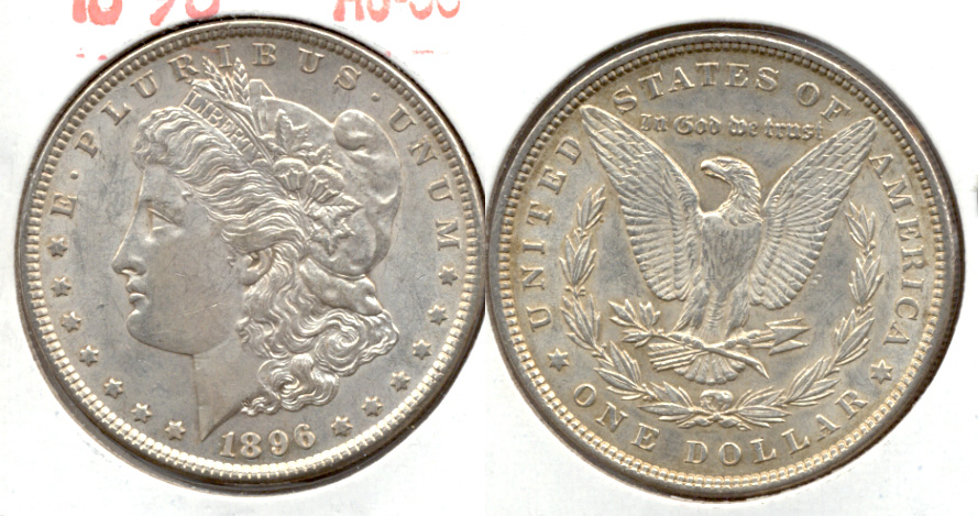 1896 Morgan Silver Dollar AU-50 h