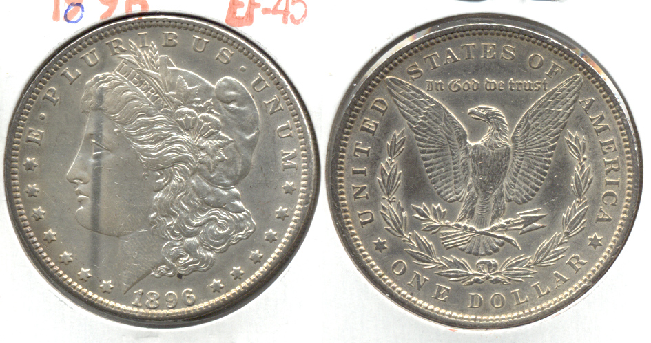1896 Morgan Silver Dollar AU-55 e Cleaned