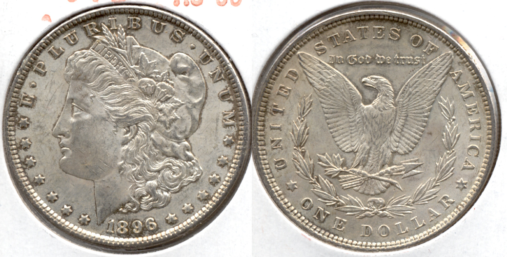 1896 Morgan Silver Dollar AU-55 h