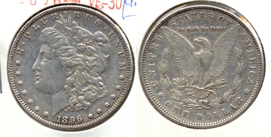1896 Morgan Silver Dollar EF-40 e