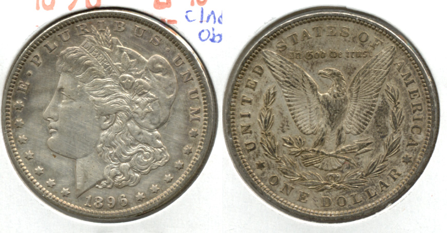 1896 Morgan Silver Dollar EF-40 r Cleaned Obverse