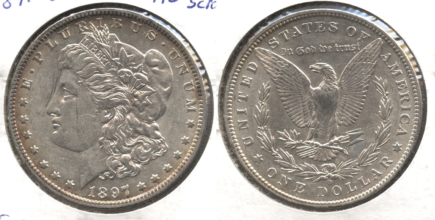 1897-O Morgan Silver Dollar AU-50 Obverse Scratch