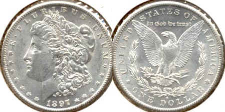 1897-S Morgan Silver Dollar MS-60 a