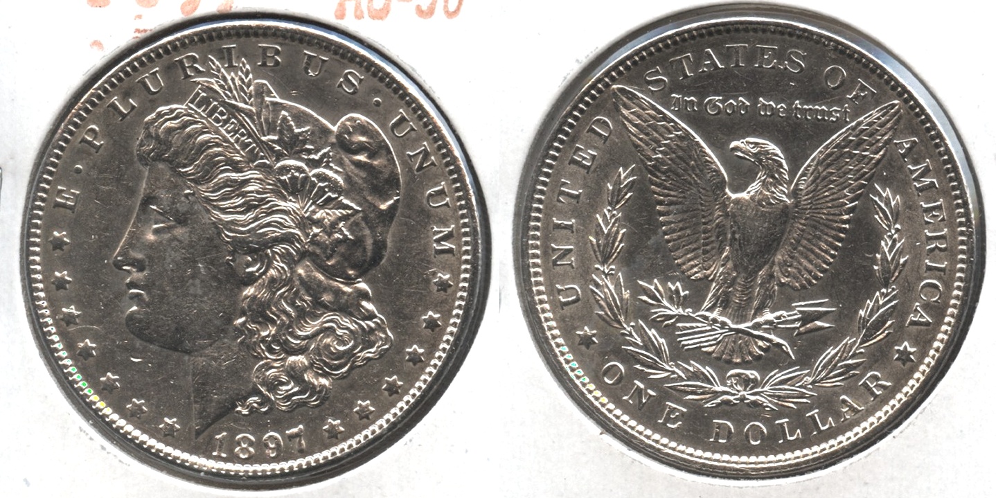 1897 Morgan Silver Dollar AU-50 #q